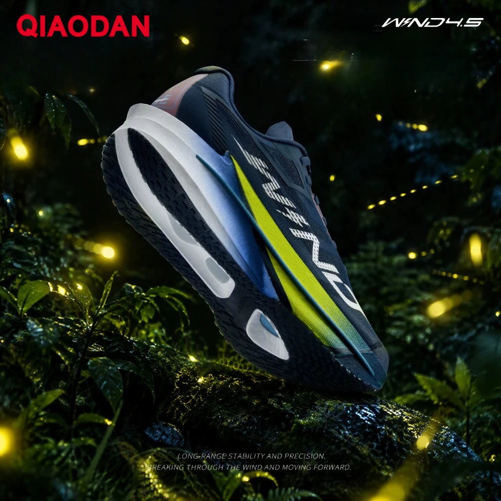 QIAODAN WIND 4.5 Running Shoes Men's 2026 Breathable Mesh Shock Absorption Rebound Support Training Racing Sneakers QDB023264298