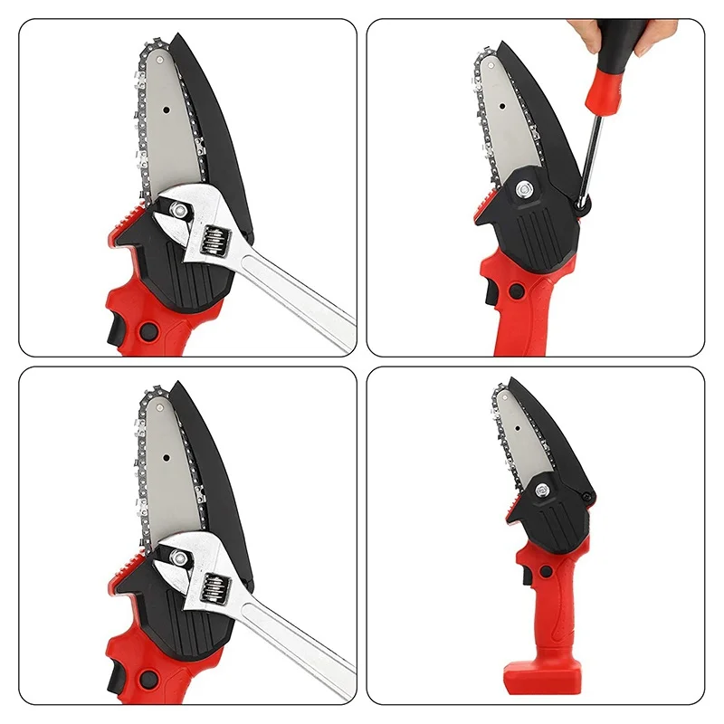 ABBO-2 Pieces 4 Inch Mini Chainsaw Guide Plate Replacement Guide Bar for 4 Inch Electric Chainsaw Parts Accessories