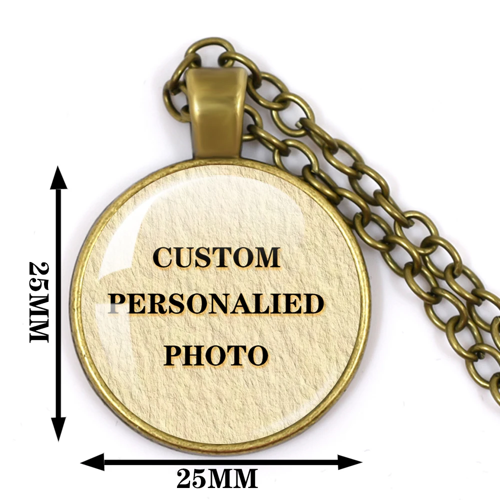 Custom Photo Personalized Mother Father Baby Family Photo 25mm  Necklace Pendant Souvenir For Your Beloved Family Member view 5