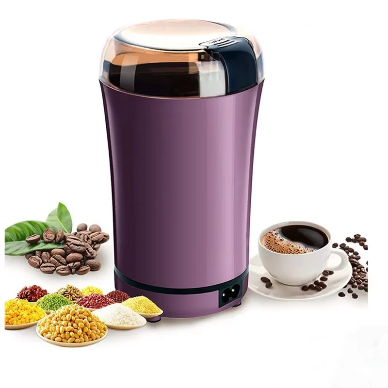 2024 New Portable Electric Coffee Grinder Household Small Grain Grinder Stainless Steel Nut Bean Grain Grinding Mixer