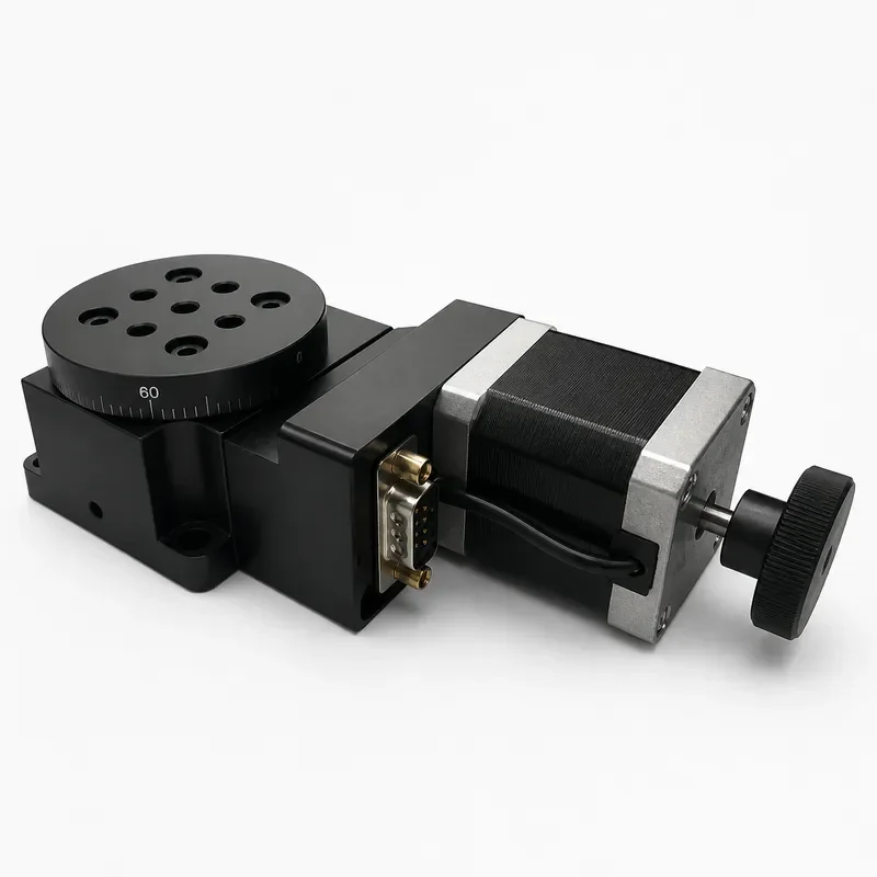 Electric Rotary Stage 60mm Diameter Precision Indexing Table 360 Degree Turntable Pan Tilt High Accuracy Motorized Rotation