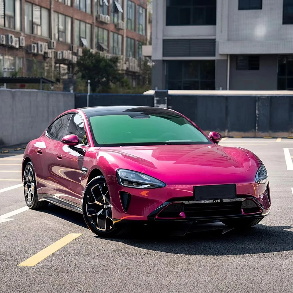 Hight Quality 1.35X17M Air Bubble Free Stretchable Rubelite Purple Red Wraps Sticker Car Wrapping Film