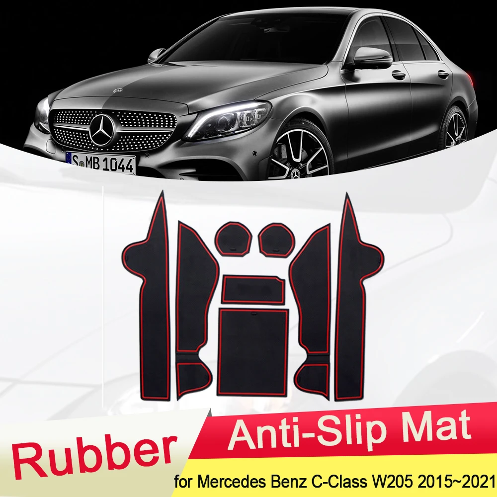 

Dust-proof Pad for Mercedes Benz C Class W205 C200 2015~2021 Lnterior Rubber Mat Door Slot Groove Cup Cushion Coaster Accessorie