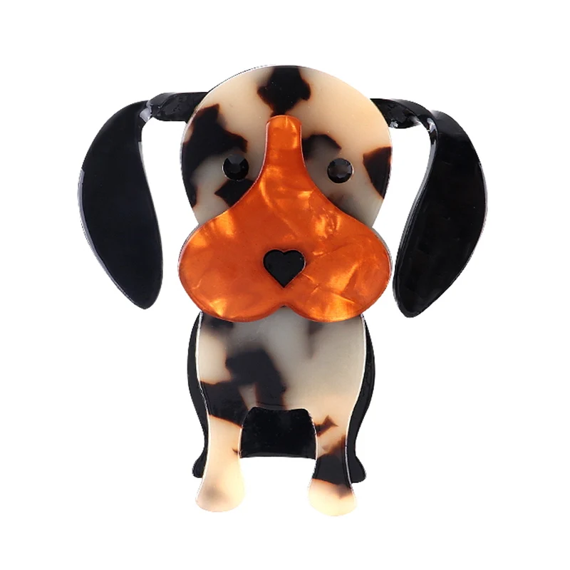 FishSheep Acrylic Cute Dog Brooches for Women Resin Cartoon Animals Puppy Brooch Pins Clothes Accessories Gifts