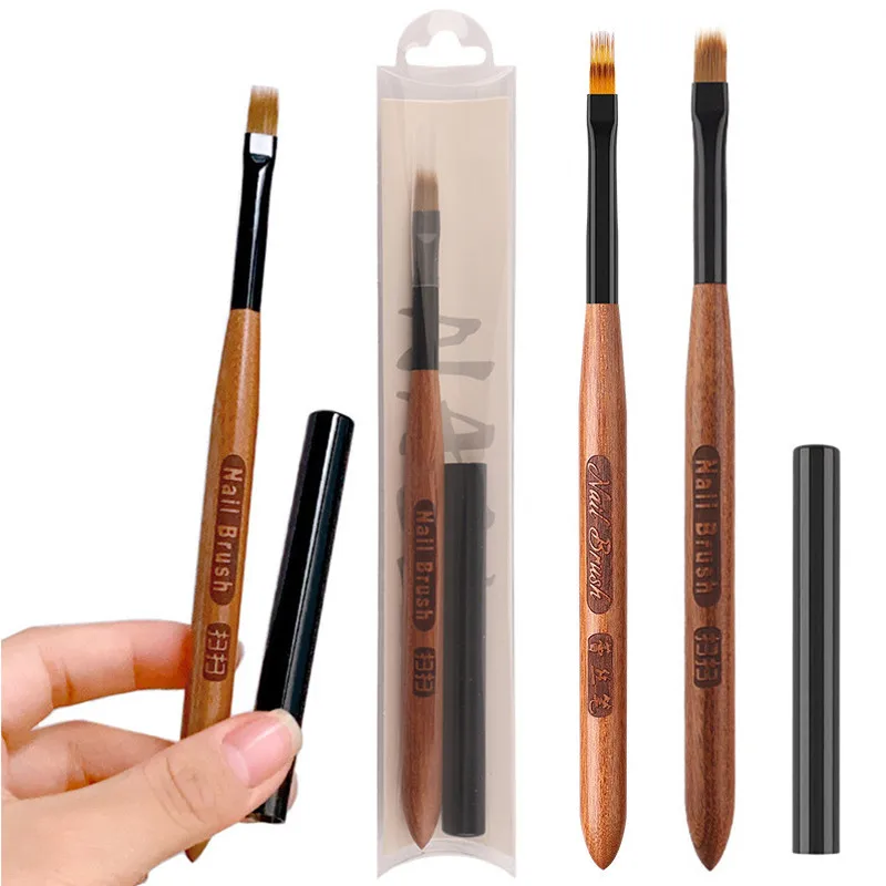 1/3/5PCS Round Wood Handle Nail Ombre Brush Nail Art Painting Pen Brush UV Gel Polish Gradient Color  Acrylic Nail Drawing Pen