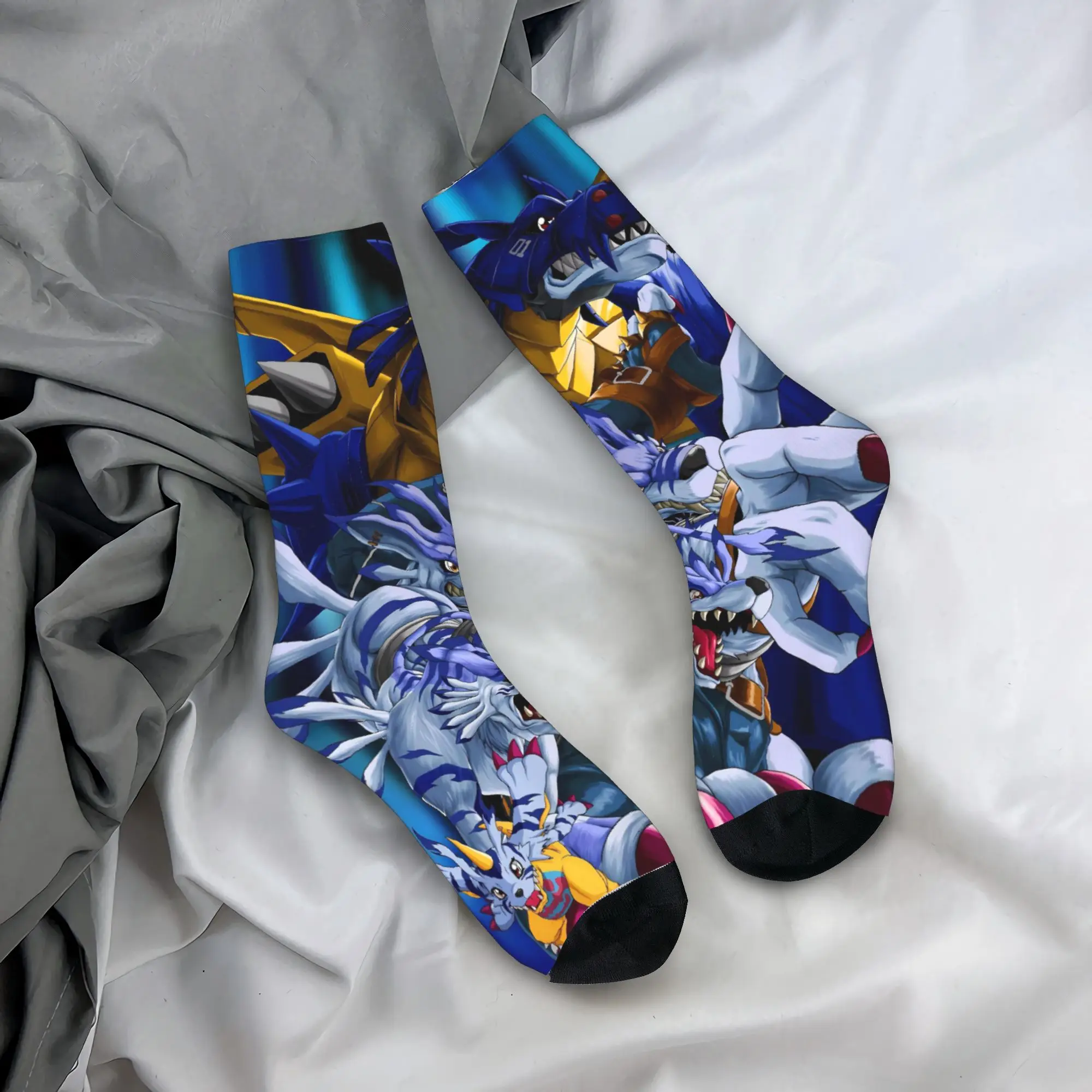 

Agumon Digimon Stockings Design Fashion Socks Autumn Anti Sweat Socks Unisex Men Running Breathable Socks