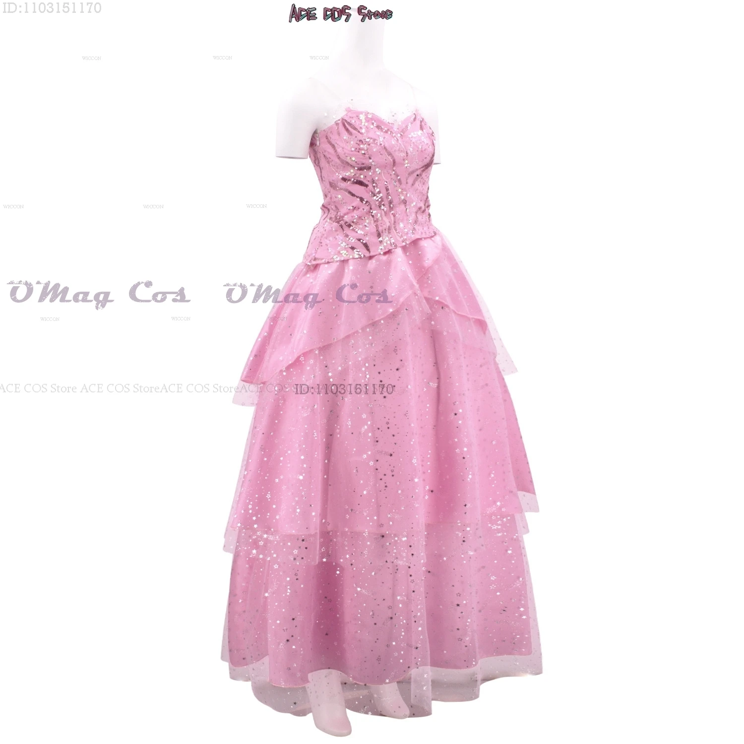 Wicked Glinda Cosplay Heksen Kostuums Kleding 2024 Film Party Rollenspel Prinsessen Roze Pak Jurk Baljurk Gewaad hoed