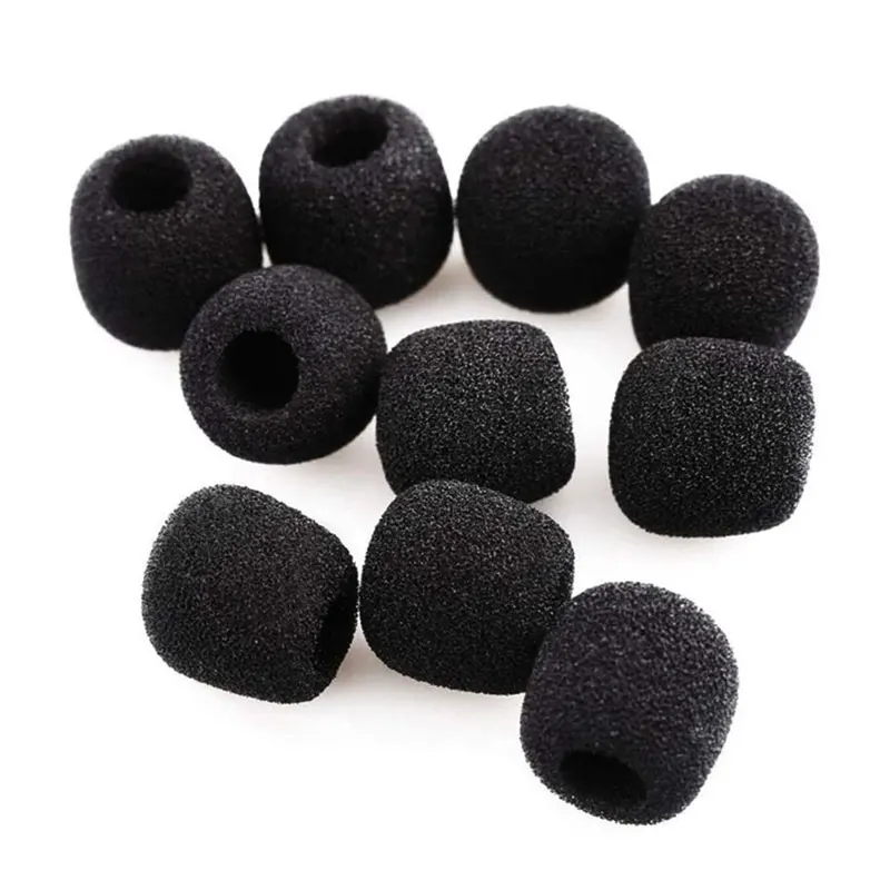 JCD 10pcs Mini Microphone Foam Covers Mic Protector Covers Replacement Headset Windshield Sponge Cover Microphone Cover for Mic