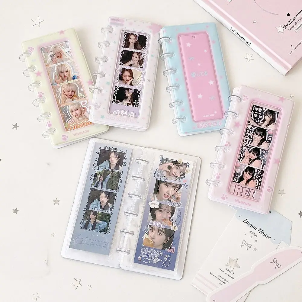 Cartoon Photo Card Holder 4-Grid INS Photo Storage Album PVC Loose-leaf mini Photo Card Binder Trading Card Holder