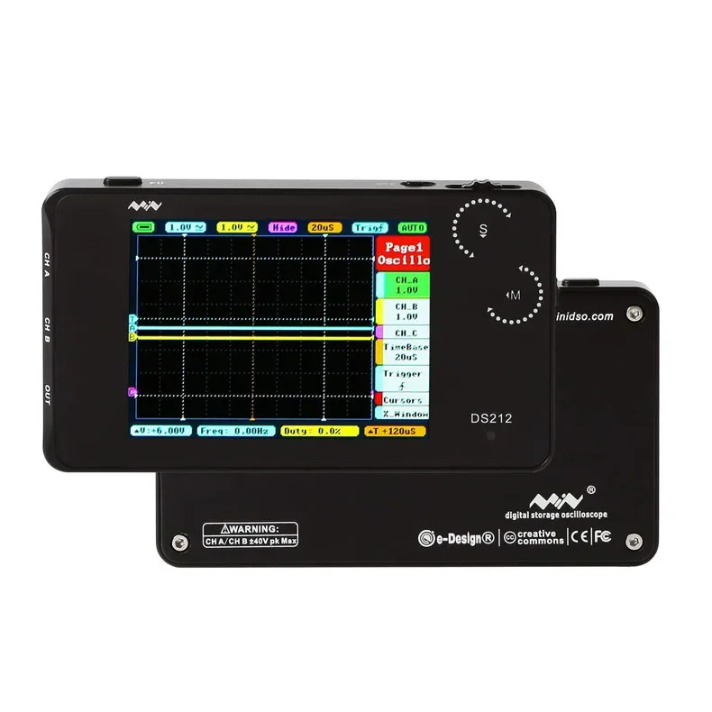 

DS212 Handheld small digital oscilloscope 2-channel oscilloscope with USB interface for electronic engineering repair