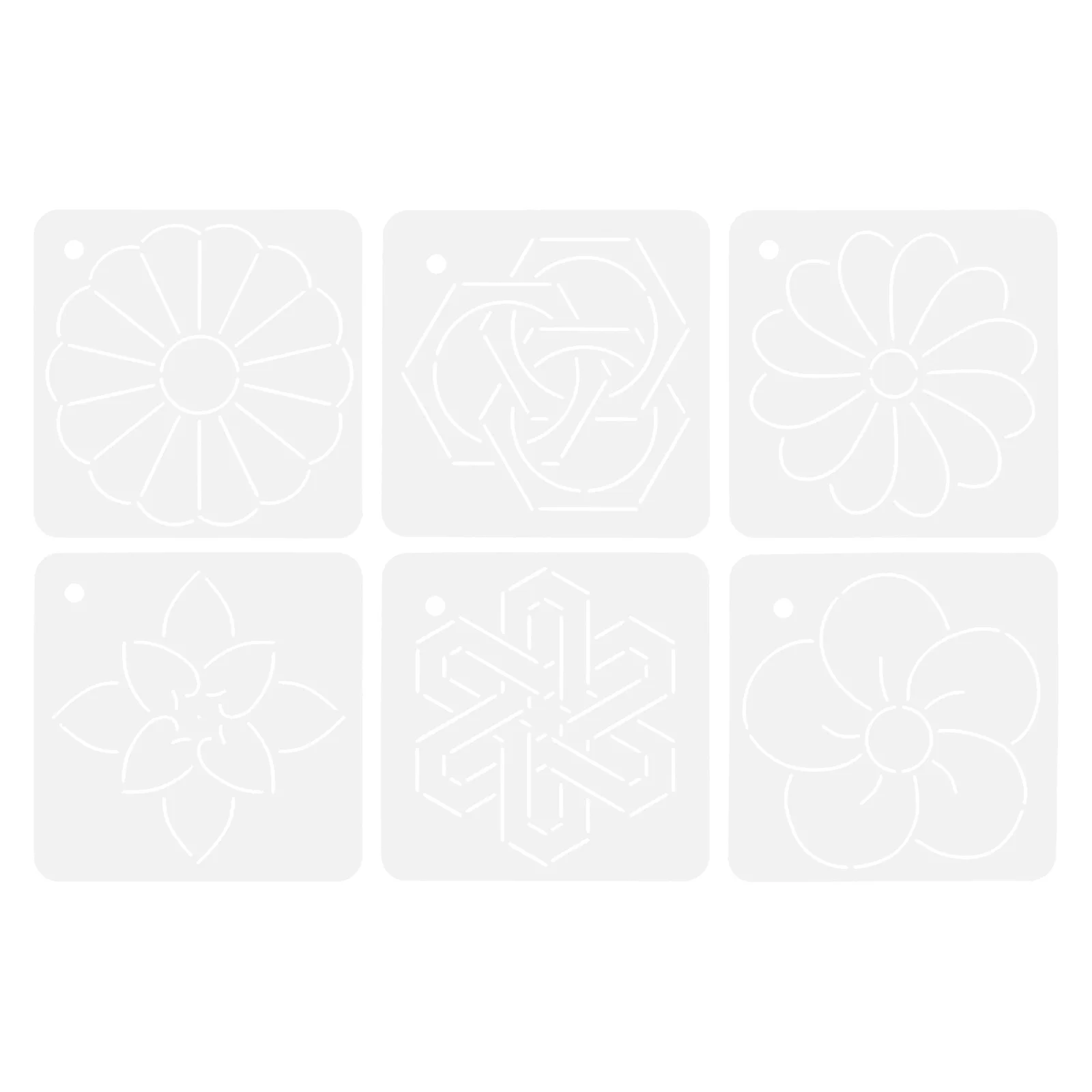 

6Pcs Sashiko Templates Smooth Comfortable Touch DIY Craft Accessories Quilting Rulers Sewing Ruler Patchwork Template