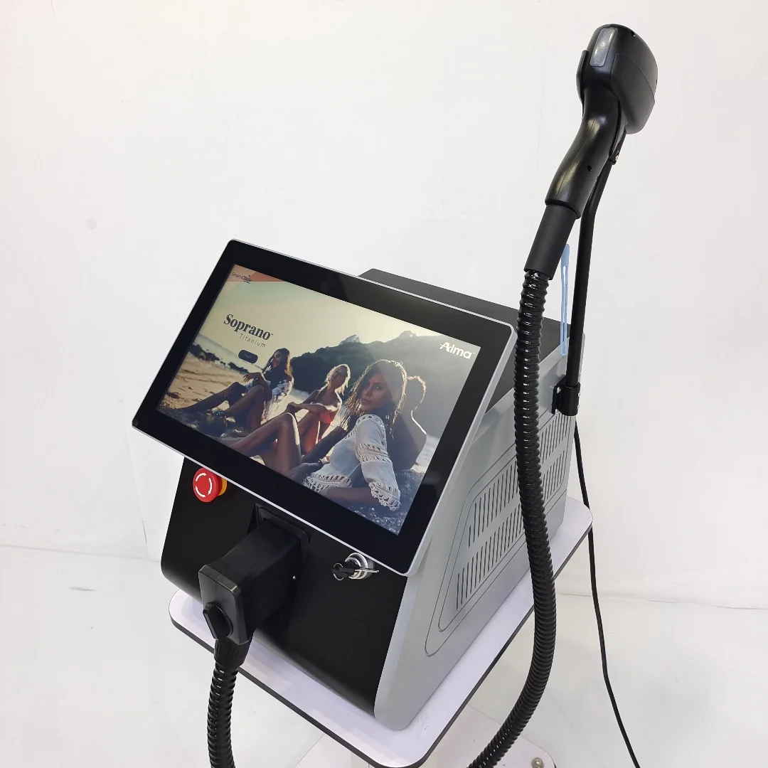 Soprano Professional Diode Laser Hair Removal Machine 4000W 755nm 808nm 940nm 1064nm 10bar 4-Wave Cooling Head Painless Epilator