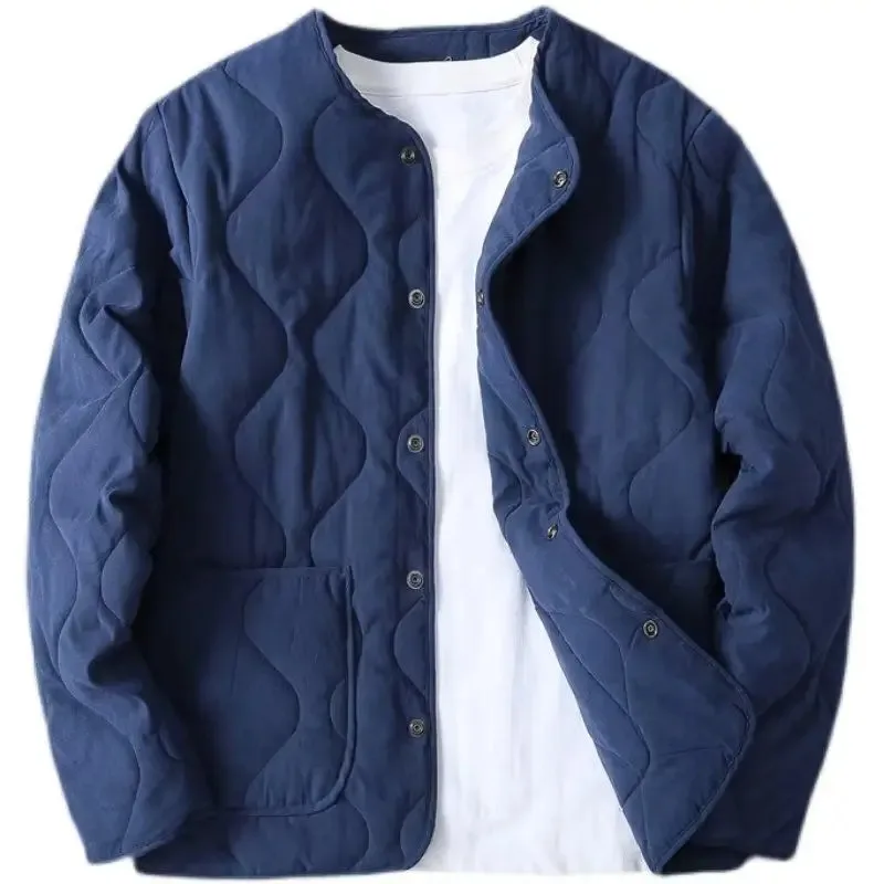 Winter New American Retro Street Baseball Jaet Men's Cotton Coat Large Size Warm Outerwear Top  ex Loose Fit Polyes...