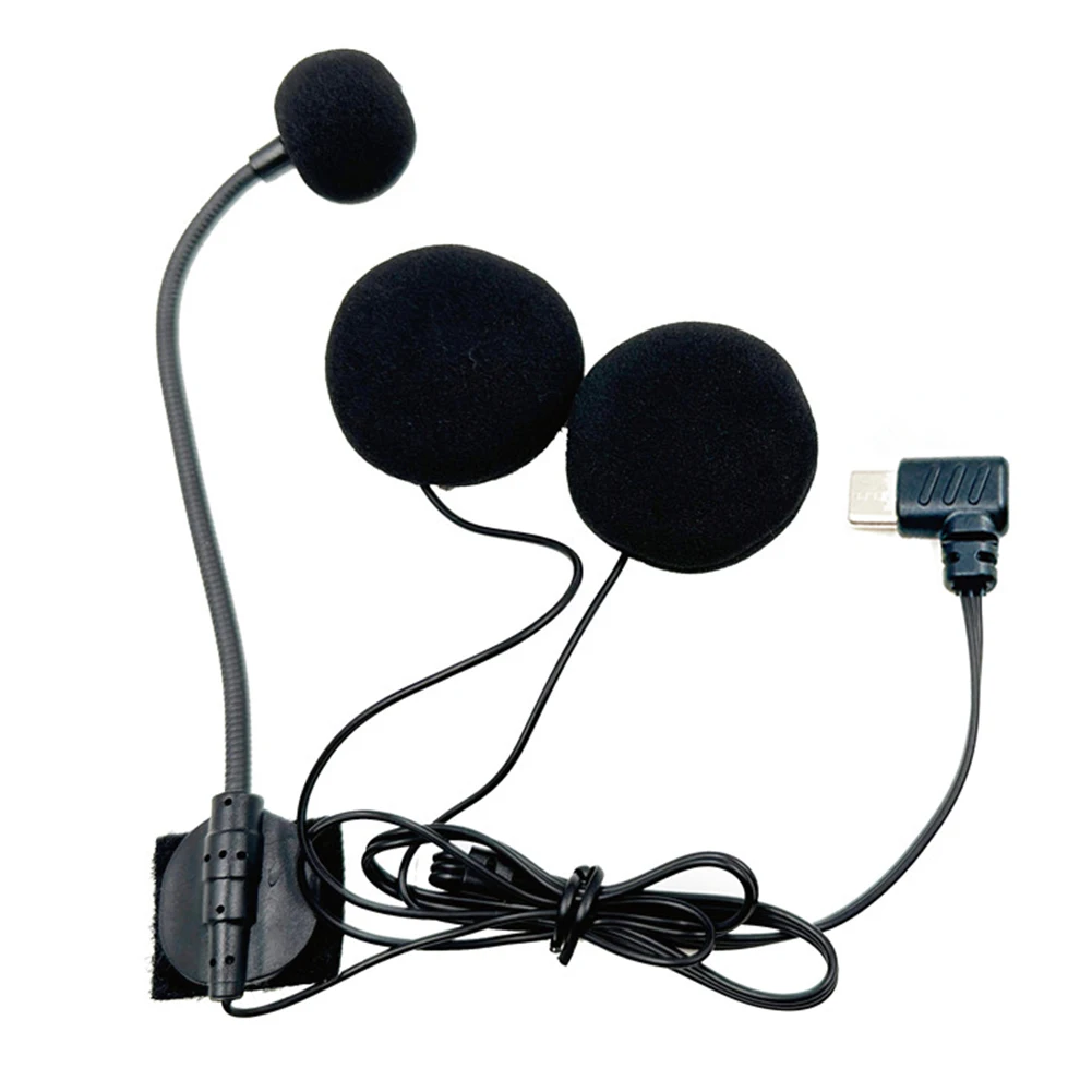 1/2 قطعة خوذة دراجة نارية سباق سماعة Mic نوع C موصل الخوذ سماعات ميكروفون الحد من الضوضاء لركوب الدراجات #6