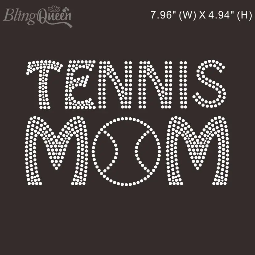 

BlingQueen-Iron On Rhinestone Transfers, Hot Fix Strass Patches, Tennis Mom Design, 25Pcs Lot