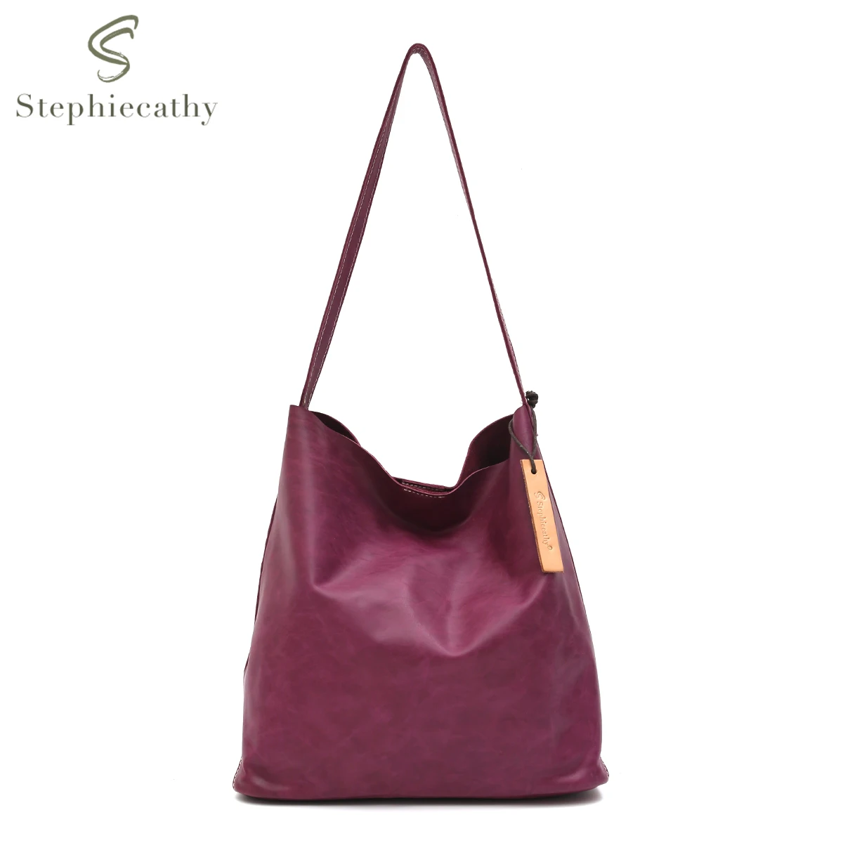 SC Vintage Genuine Leather Hobo Women Casual Soft Cowhide Shoulder Bags Slouchy Large Capacity Daily Handbags with Liner Purse