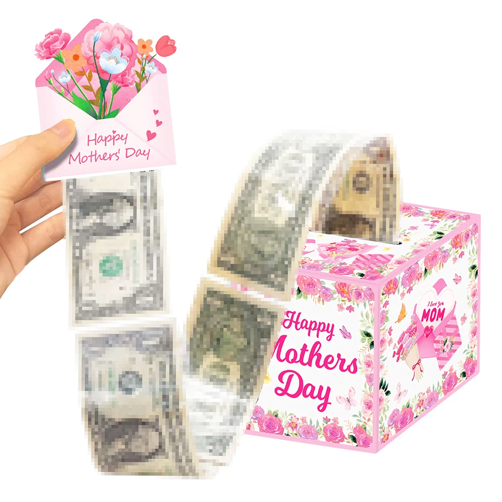 Mother Day Themed Gift Box Paper Lottery Box with Card Unique Grateful Pouch for Wife Mother Birthday DIY Set Supplies