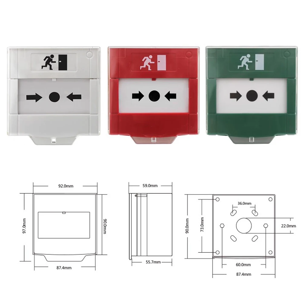 Resettable Fire Emergency Glass Emergency Release Exit Fire Alarm switch Door Release Urgent Button Release Switch With Cover