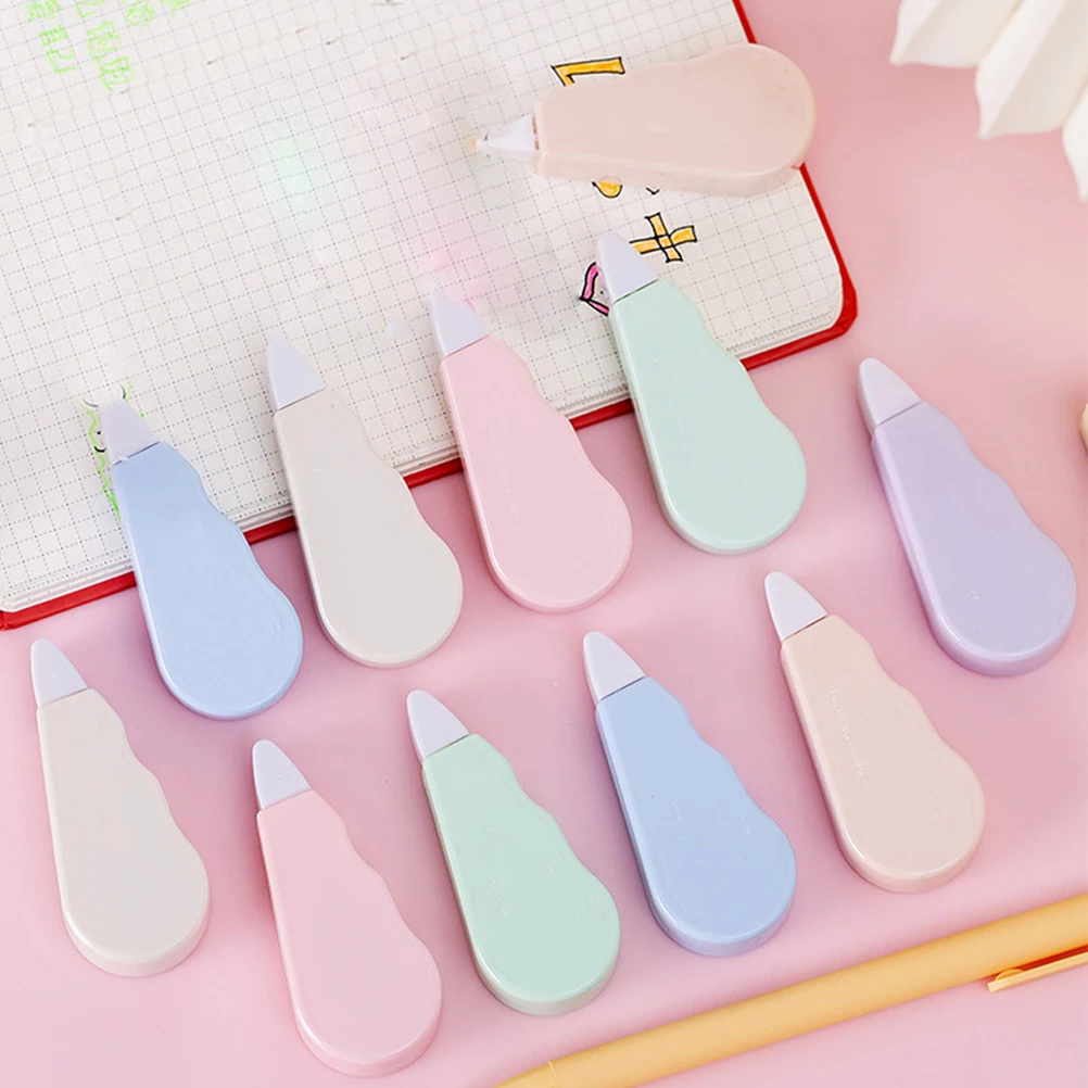 12 قطعة من شريط تصحيح صغير لطيف محمول للطلاب والأطفال أدوات مكتبية لإصلاح الأخطاء على الفور أدوات الكتابة المدرسية البلاستيكية المدمجة