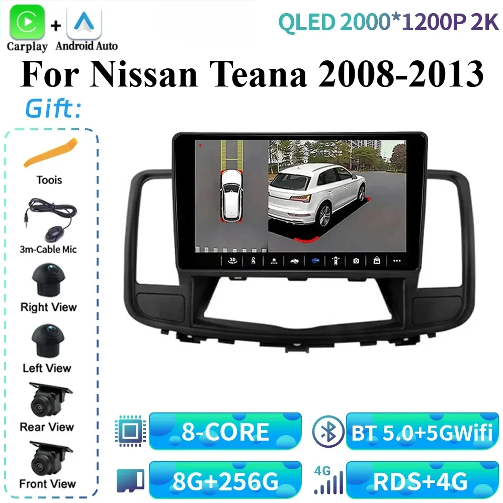 

For Nissan Teana 2008-2013 Car Radio Multimedia Video Player Navigation 4G GPS Wireless Carplay Touch Screen Stereo Android 14