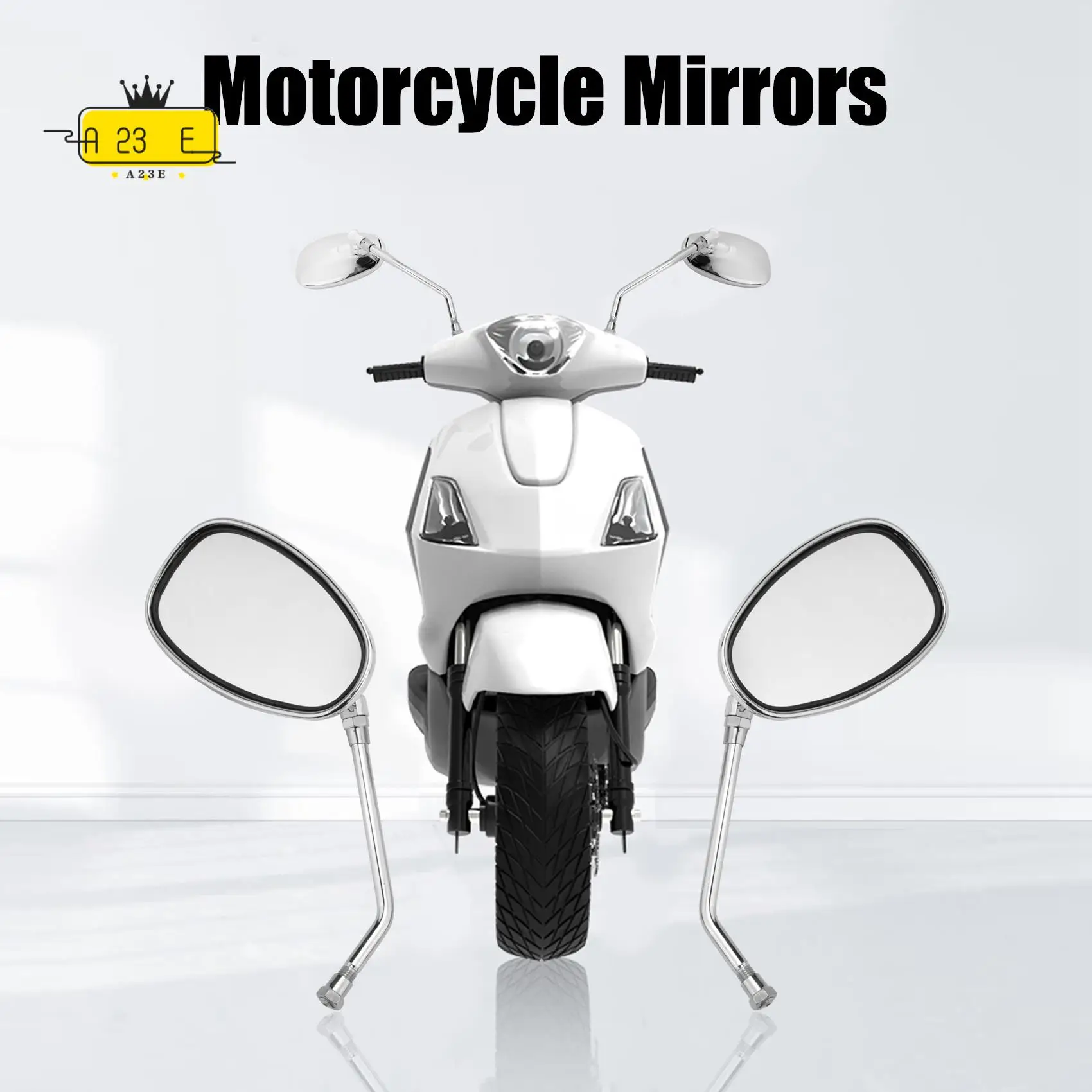 

A23E-For Honda Shadow Spirit 750 1100 VTX1300 VTX1800 Chrome Motorcycle Mirrors 10MM