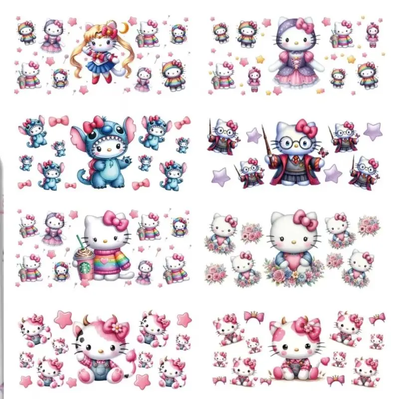 

Cartoon Hello kitty cosplay Patterns UV DTF Transfer Sticker Waterproof Transfers Decals For 16oz Glass Cup Wrap Stickers