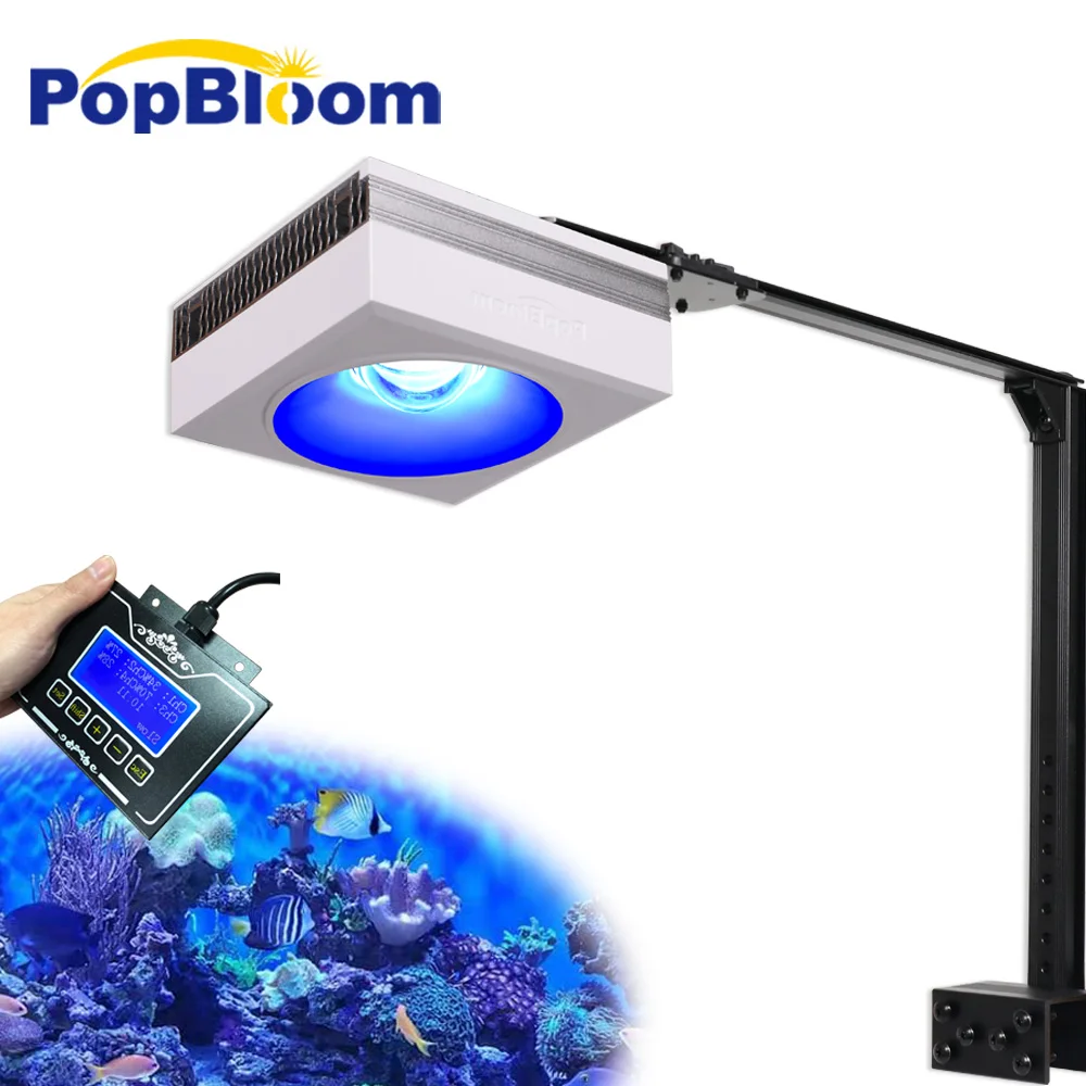 PopBloom-Marine Aquarium Reef Light,Saltwater LED Aquarium Lamp,Aquarium Seawater Fish Tank Light,Reef Corals,LPS,SPS, 60-80cm