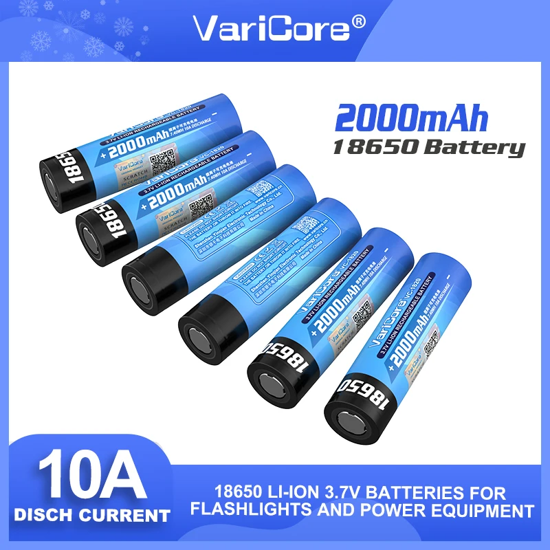 

1-20PCS VariCore VC-1820 18650 2000mAh 3.7V Power Rechargeable Lithium Battery for Electric Tools