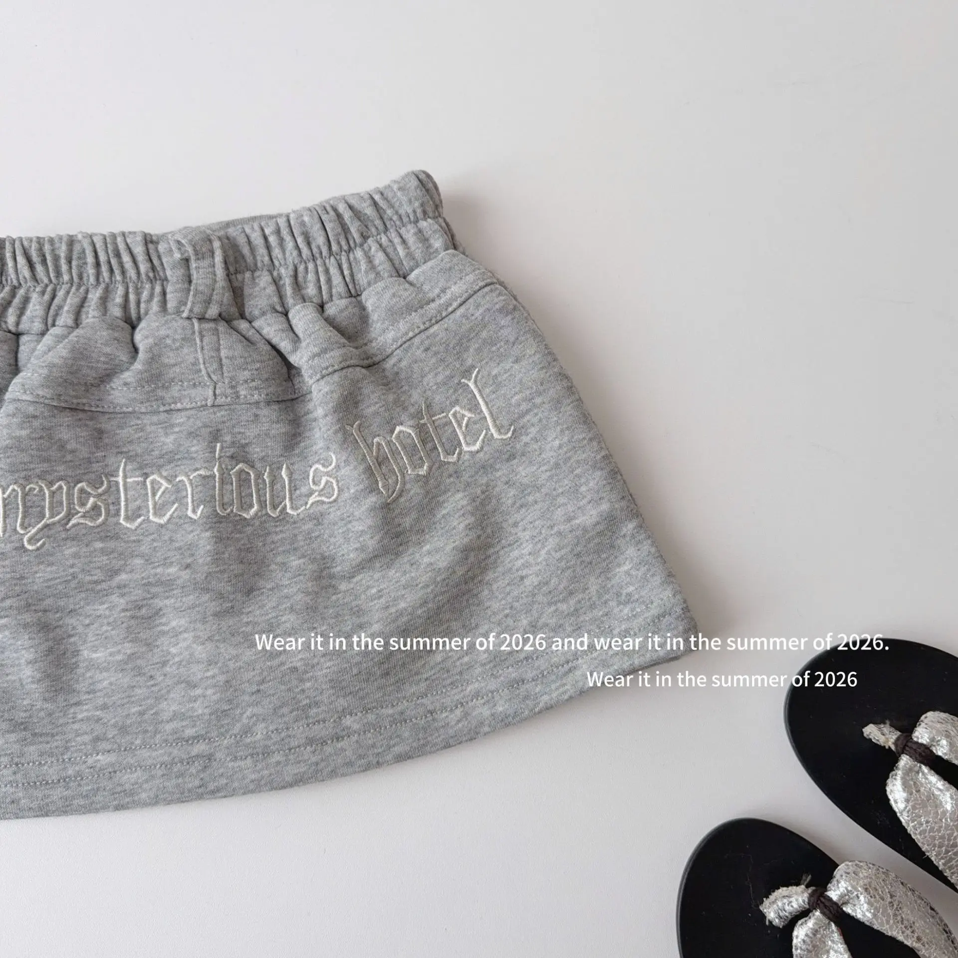 Girls Skirt 2026 Spring and Summer New Children's Clothing Korean Style Girl Baby Sports Embroidery Letter Casual Short Skirt