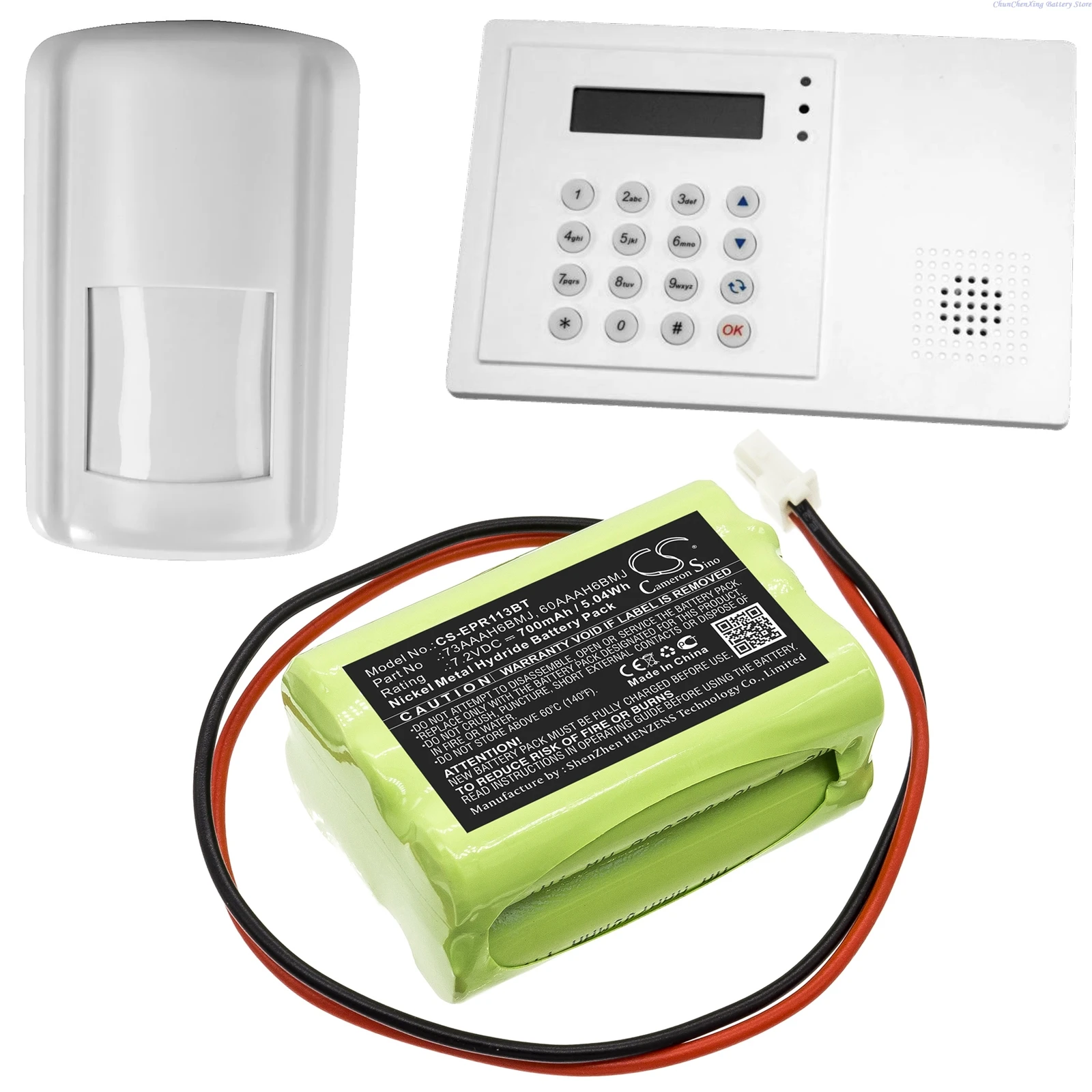 

7.2V 700mAh Alarm System Battery for Electia/ProSafe Home Prosafe alarm panel, 1131 DTMF, 1132 GSM, C-Fence GSM panel +TOOL