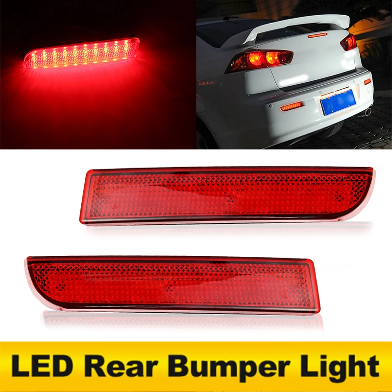 2pcs led Rear Bumper Reflector Light  For Mitsubishi Lancer 08-17  Evolution X 08-16 Outlander Sport/RVR/ASX 11-12 OEM:MR515740