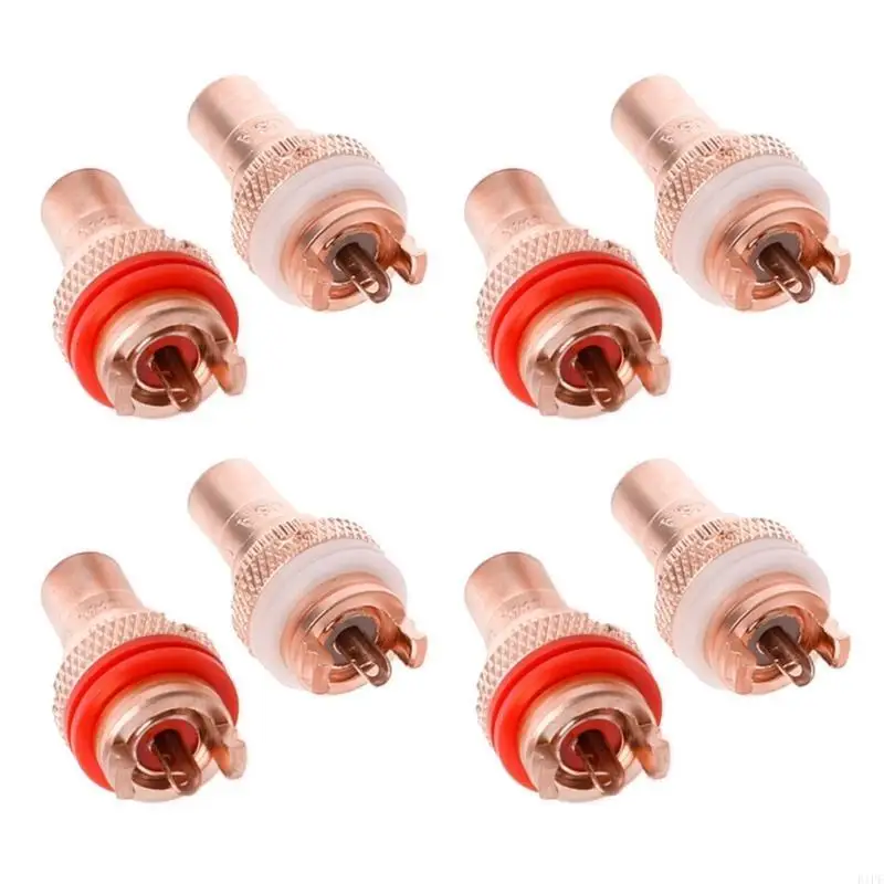 E1PF 8PCS Red+White HIFI RCA Socket Socket Chassis High Quality CMC Female Connector