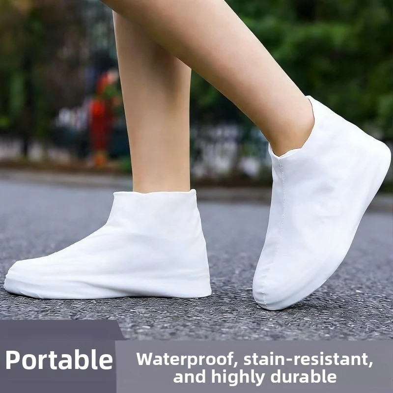 

Latex Rain Shoe Covers, Waterproof & Slip-Resistant, Portable Thickened Durable, Unisex Outdoor Overshoes, Individually Packed