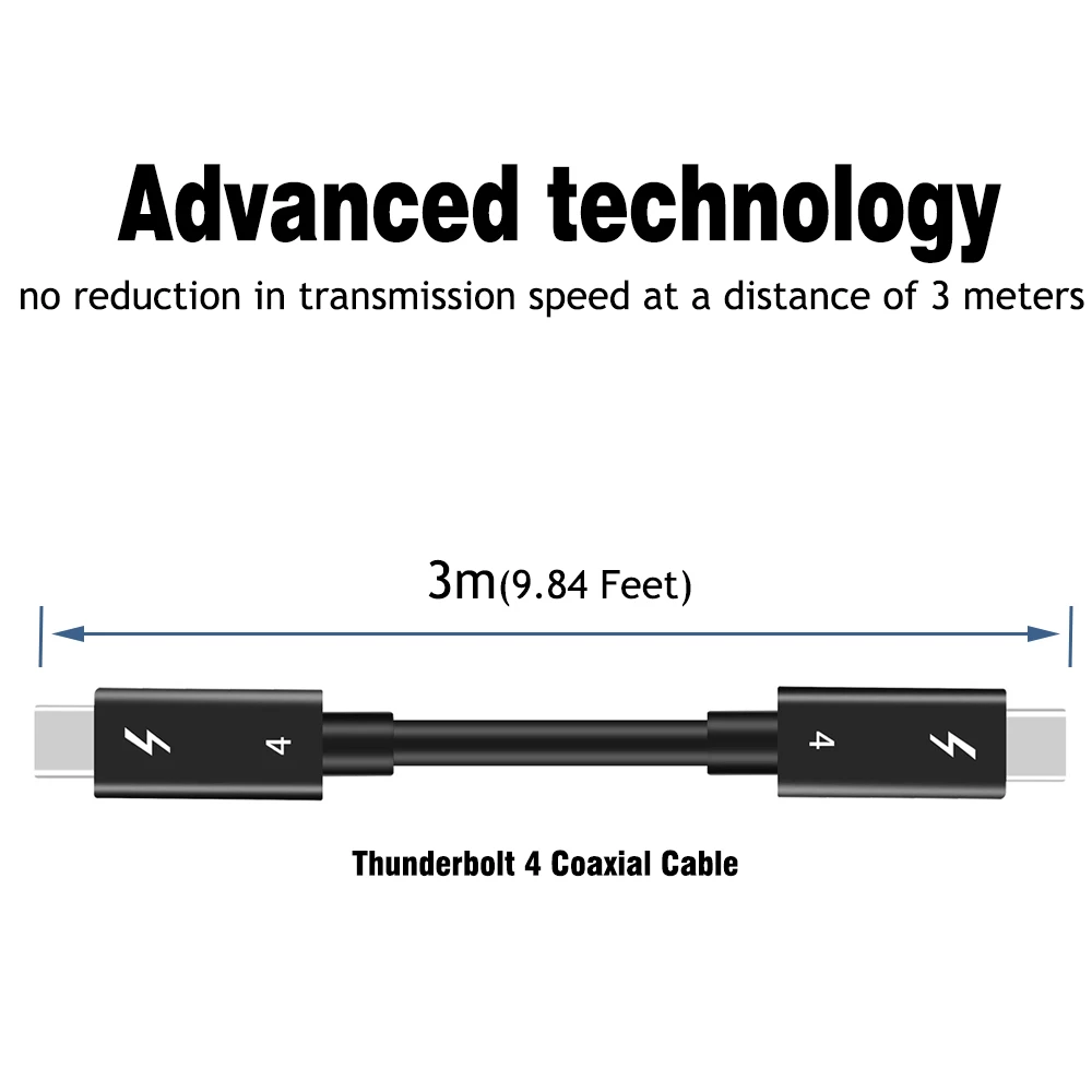 UGOURD 2m Thunderbolt 4 coaxial cable USB4 type c to type c 40Gbps PD 100W Fast charging Cable for egpu iPhone Ipad MacBook Air