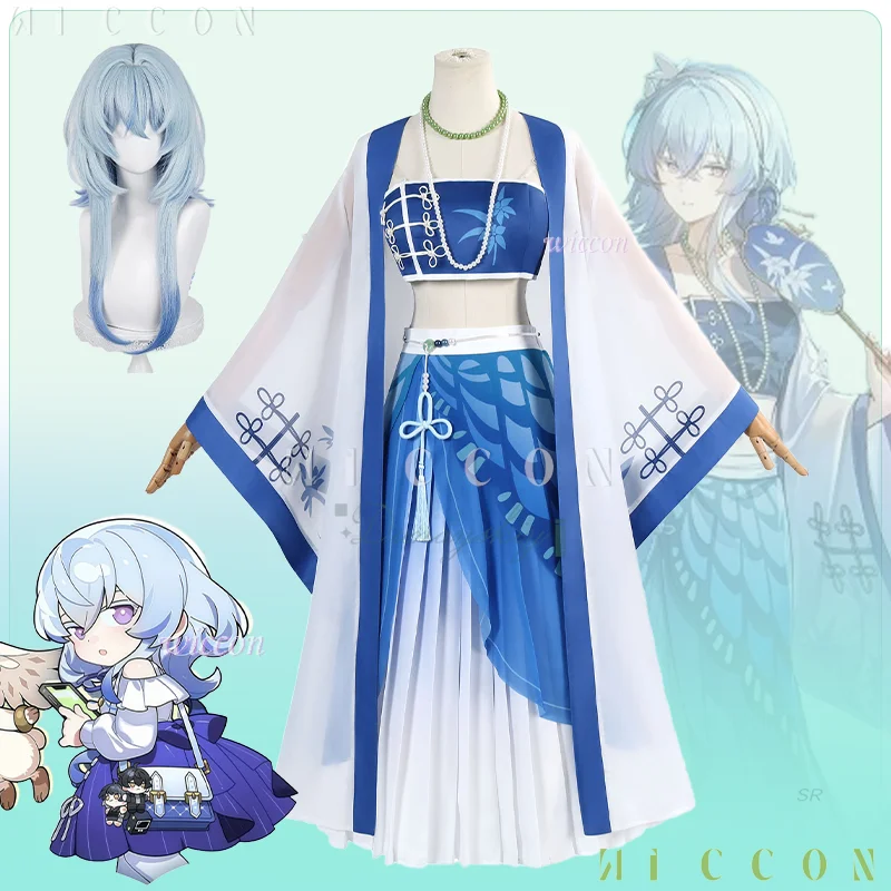 

Костюм на Хэллоуин The Shorekeeper West Lake Collaboration Косплей Костюм Игра Wuthering Waves Парик Платье Hanfu Карнавальный наряд A