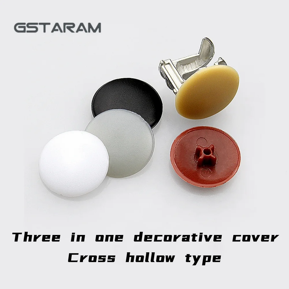 100PCS/lot 3 in 1 Eccentric wheel dust cover Three in one decorative cover  Cross hollow eccentric hole Plastic cover