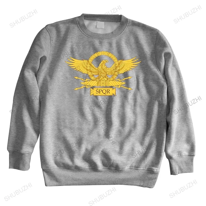 Modisches neues SPQR Roman Eagle The Roman Empire Logo Herren-Sweatshirt in Schwarz, Größe S bis 2XL, 100 % Baumwolle, hochwertige Langarm