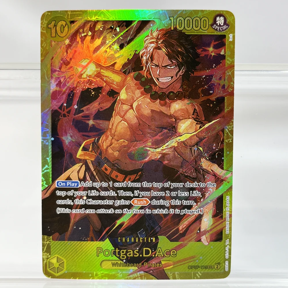 อะนิเมะ One Piece OPCG ภาษาอังกฤษรุ่นลิง.D.Luffy หมวกฟางลูกเรือ Portgas.D.Ace Whitebeard Pirates Collection Proxy การ์ด