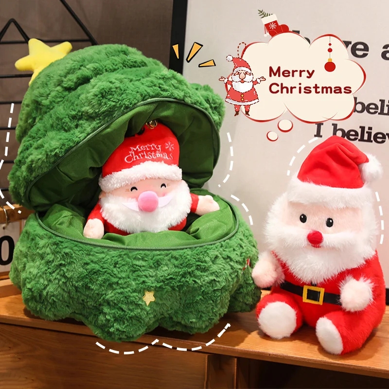 น่ารักชุดคริสต์มาสของเล่นตุ๊กตาSanta Claus Christmas Tree Deer Plushของเล่นวันคริสต์มาสตกแต่งบ้านของเล่นเด็กคริสต์มาสของขวัญ