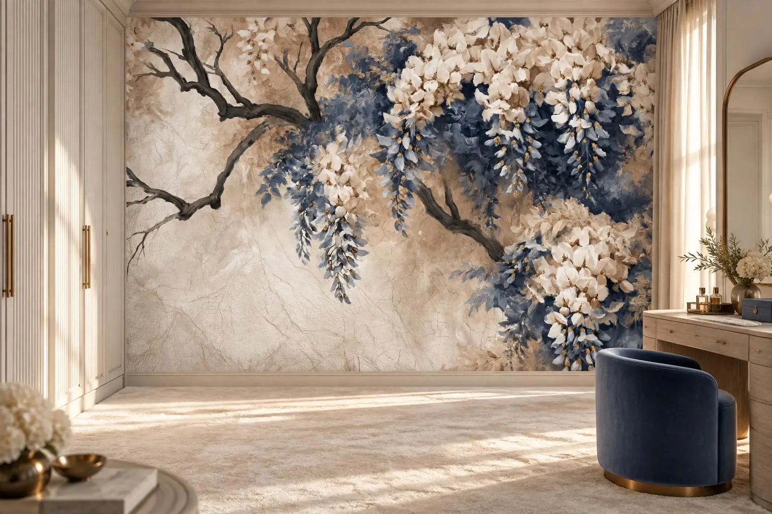 Customized mural collection peony flowers wisteria flowers tree branches wallpaper home decoration living room bedroom 3d murals