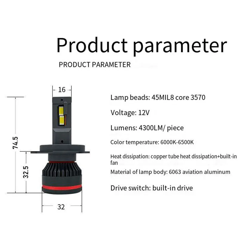 Better Visibility at Night with 9003 HB2 H4 LED Headlight Bulbs-Car Light Retrofit 12V 55W 6000K