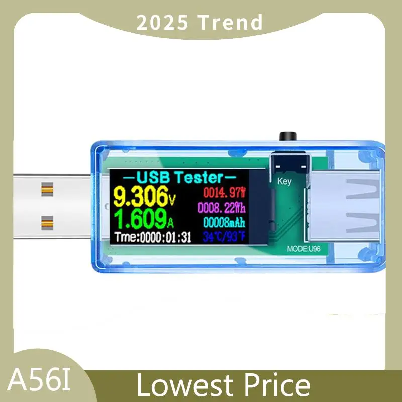 

A56I Top USB Tester DC Digital Voltmeter Ammeter Voltage Ammeter Detector Mobile Power Charger Indicator