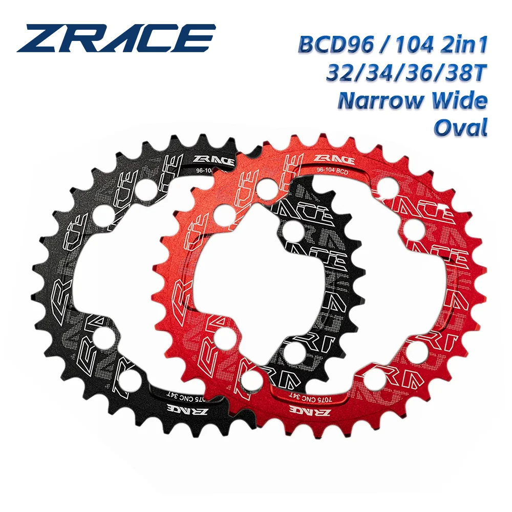 ZRACE BCD104 and BCD96 Universal, Oval Narrow Wide Chainrings, 7075 Aluminum Alloy CNC Process, Vickers-hardness 15+ for MTB