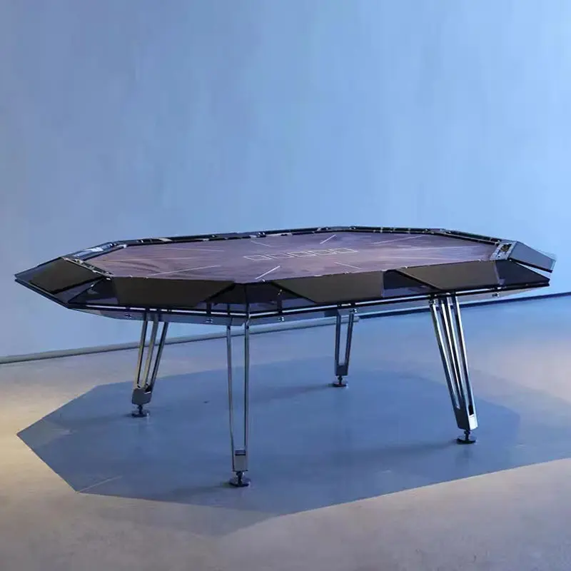 Crystal tempered glass Texas hold'em table ten people chess and card table club club chip table