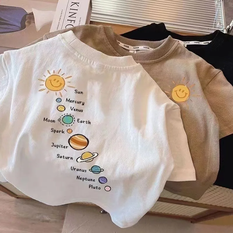 

18M-7T summer children kids boys fashion cotton short sleeve T shirt