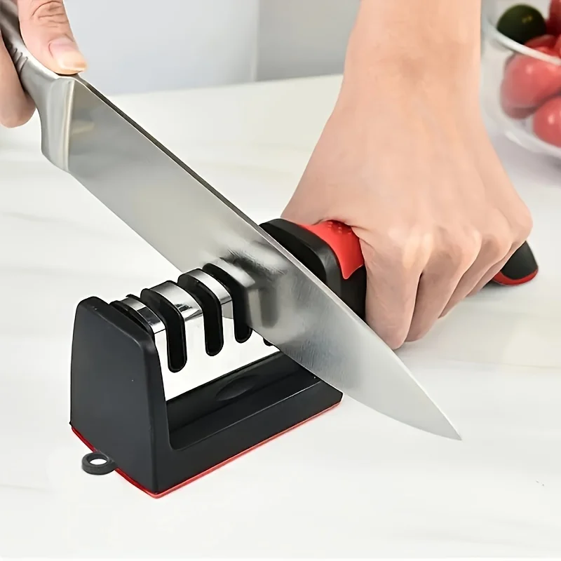 1 multifunctional level 4 professional knife sharpener - tungsten steel, ABS and ceramic sharpening stone