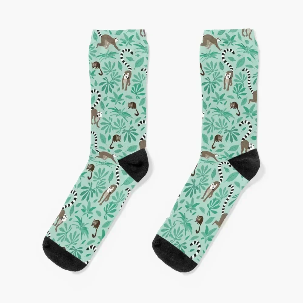 

lemur love mint leaves Socks japanese fashion ankle luxe Ladies Socks Men's