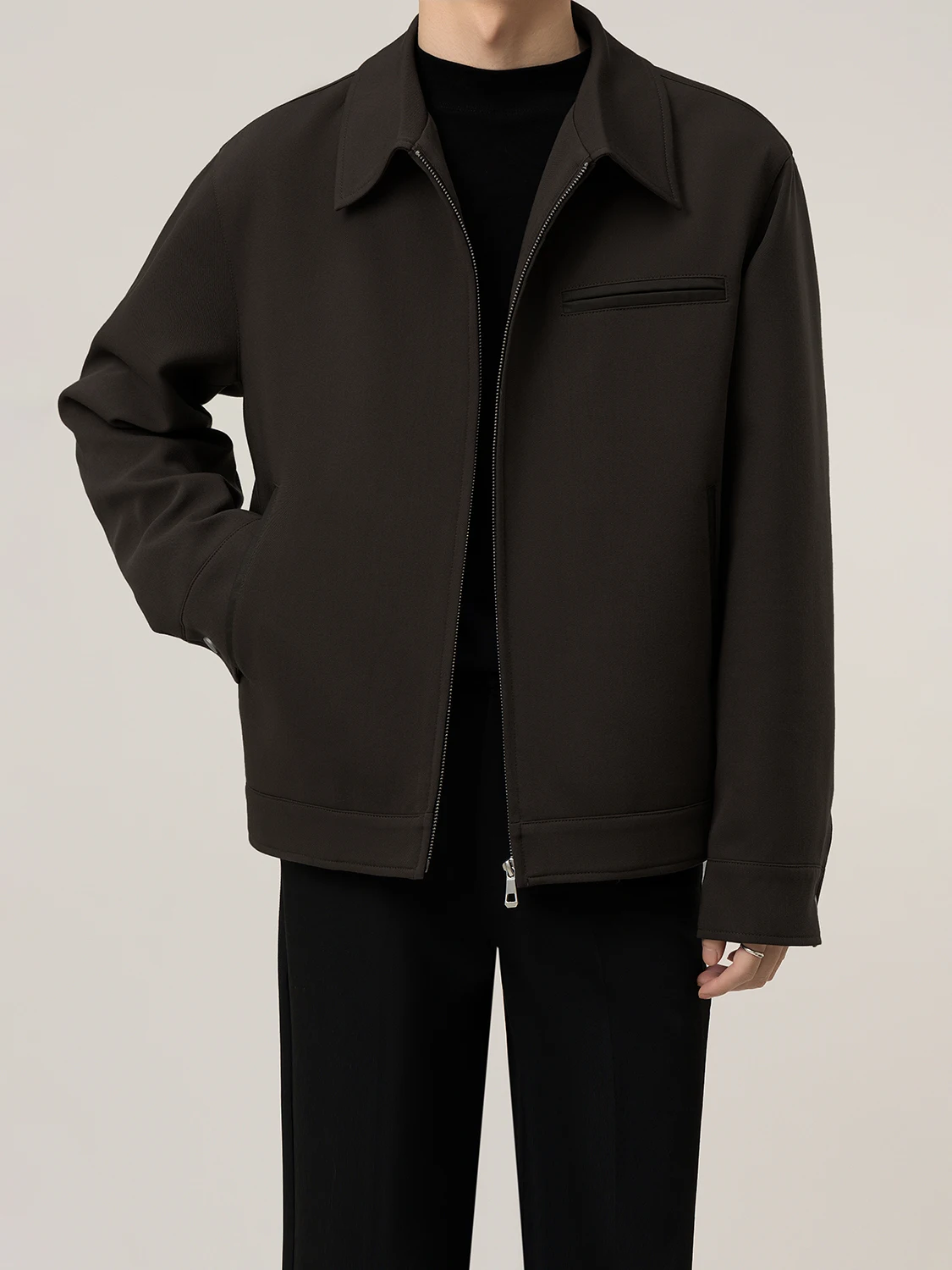 Stylish Short Men's Jacket Handsome Administrative Flip Collar Casual Spring Autumn New Arrival High Sensation Men's Coat
