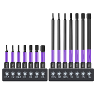 14 Piece Magnetic Tip Screwdriver Bit Set with Holder Designed for 1/4 Inch Shank Long Lengths of 50mm & 100mm