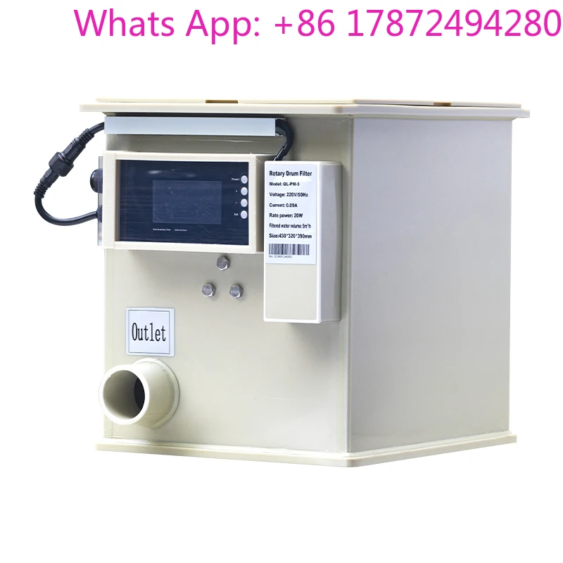 5m3/h Pond Filter Small Koi Ponds Gravity Filter Wholesale Pump Fed Rotary Drum Filter For Koi Pond 10ton